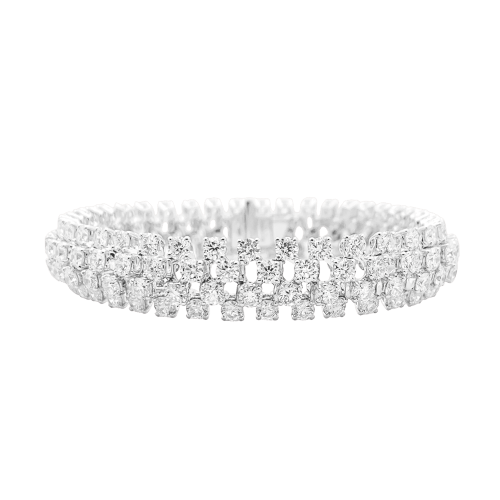 Bracelet Rivière BOUCHERON "Angélique" en or blanc et diamants - Castafiore