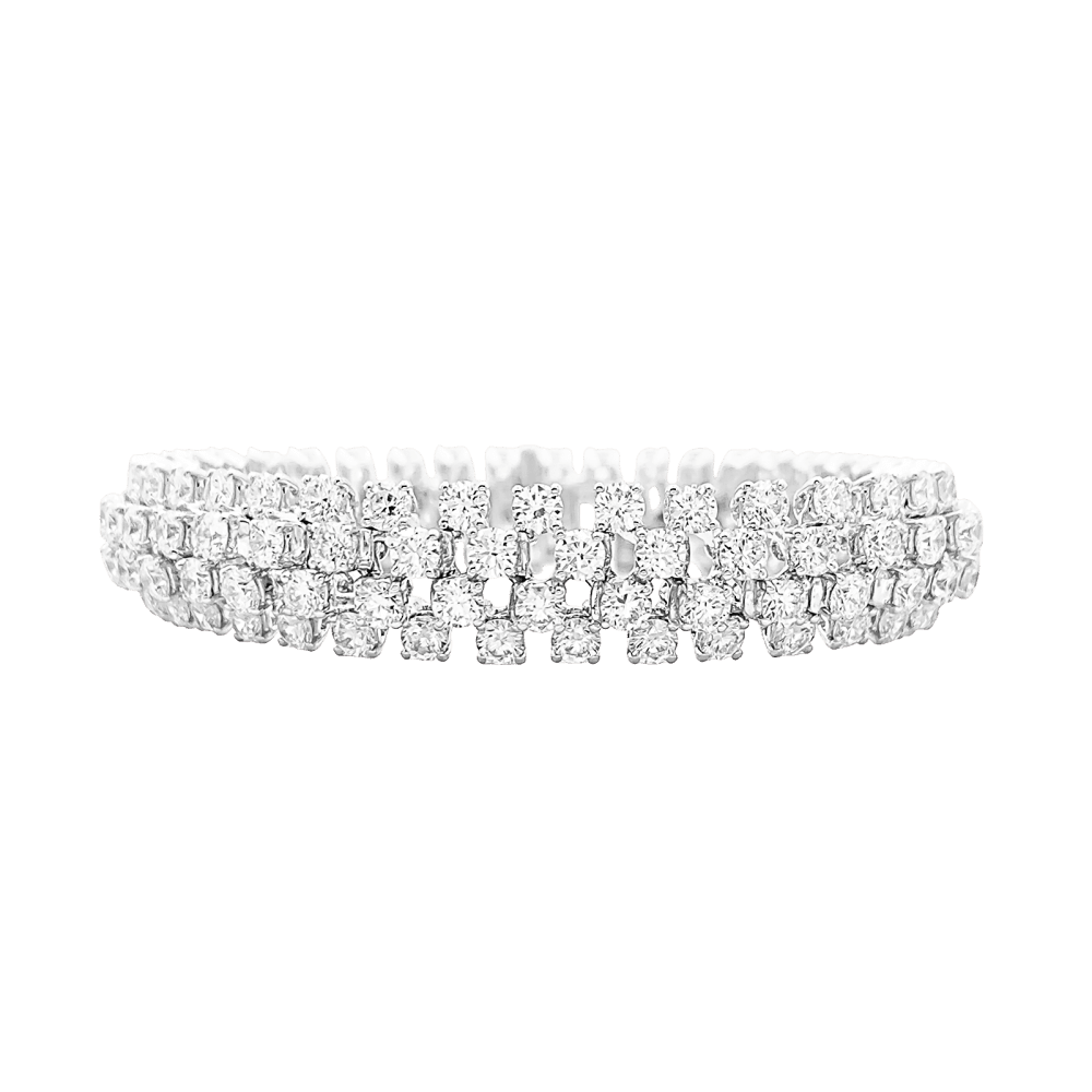 Bracelet Rivière BOUCHERON "Angélique" en or blanc et diamants - Castafiore