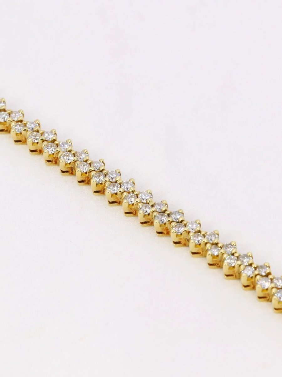 Bracelet rivière de diamants or jaune 4,8 carats - Castafiore