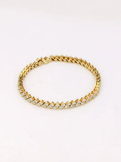 Bracelet rivière de diamants or jaune 4,8 carats - Castafiore