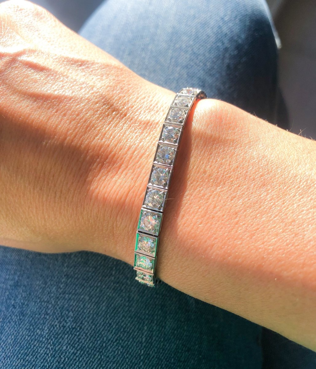Bracelet rivière en diamant et platine - Castafiore