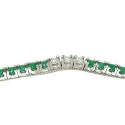 Bracelet rivière en or blanc, émeraudes et diamants - Castafiore