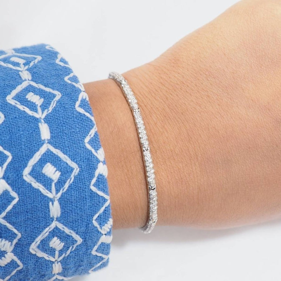 Bracelet rivière en or blanc et diamants 1.10cts - Castafiore