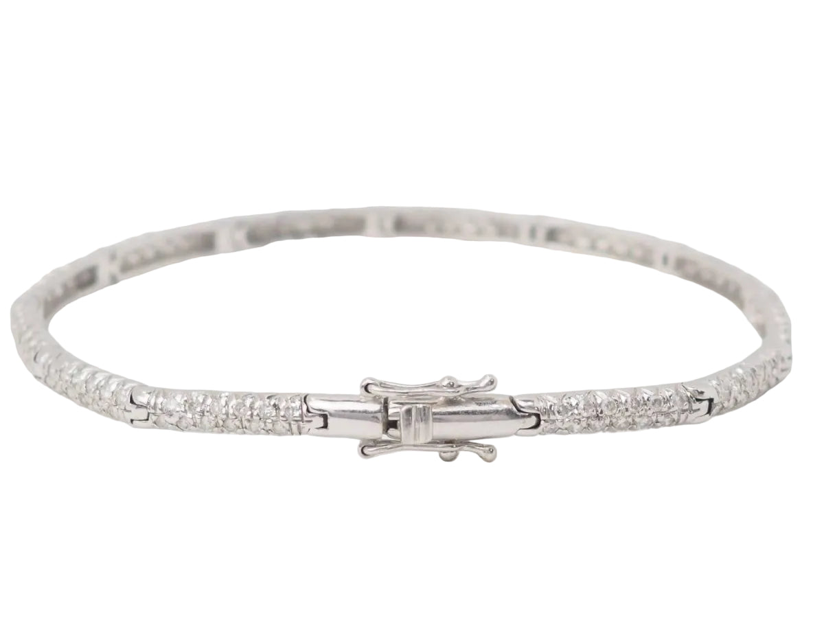 Bracelet rivière en or blanc et diamants 1.10cts - Castafiore