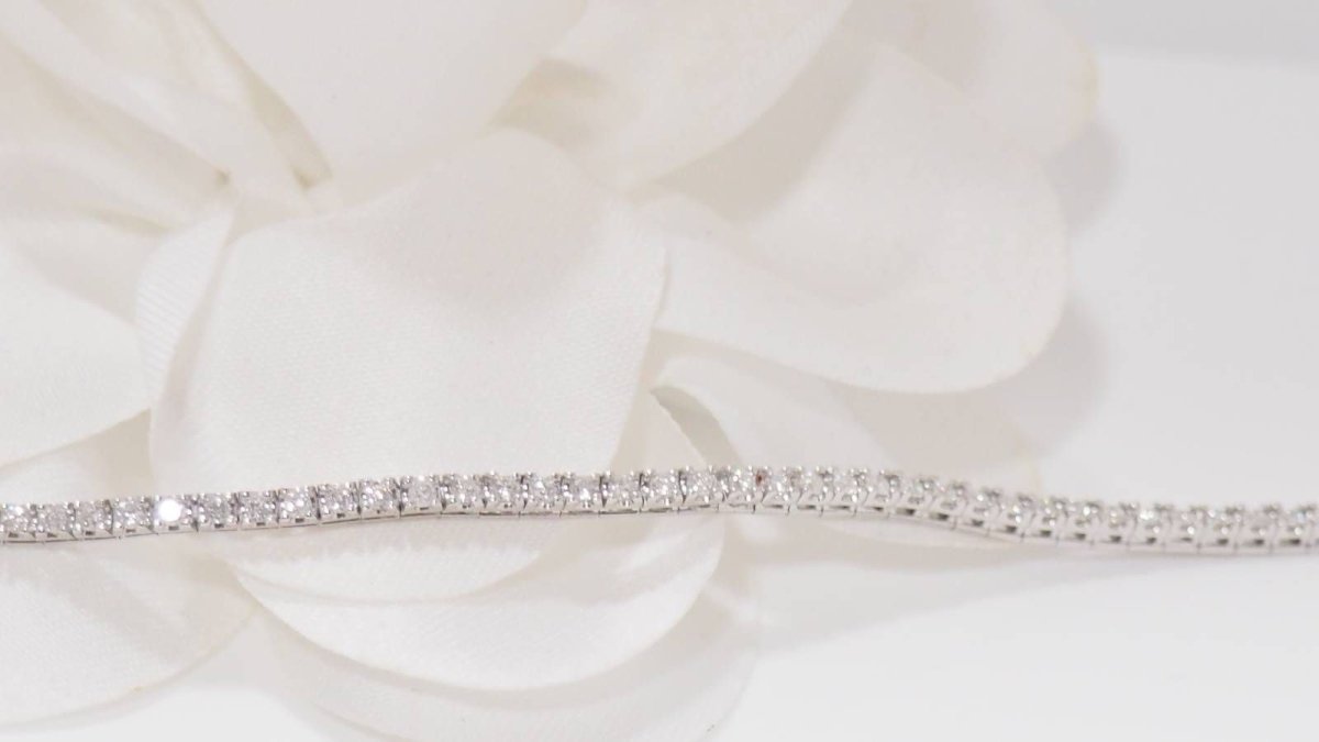 Bracelet rivière en or blanc et diamants 1ct