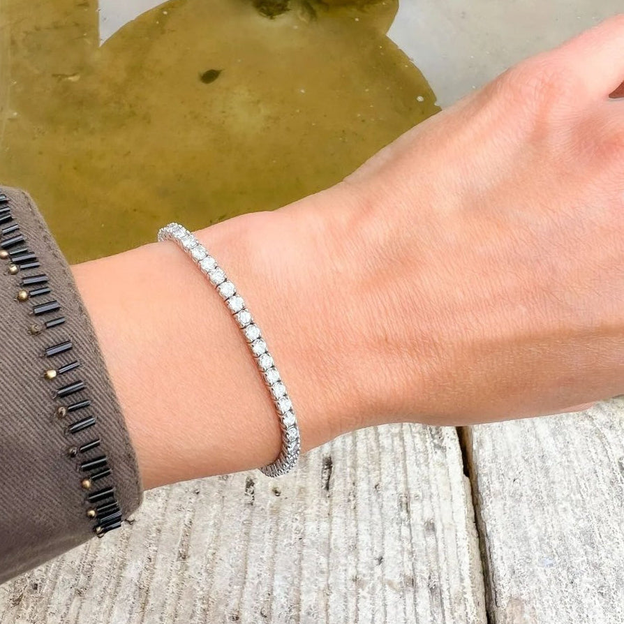 Bracelet Rivière en Or gris orné de diamant - Castafiore