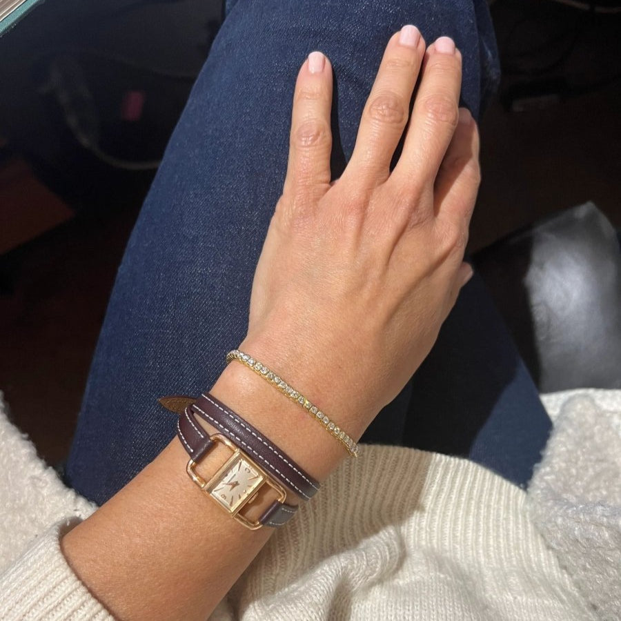 Bracelet rivière en or jaune et diamant taille brillant - Castafiore