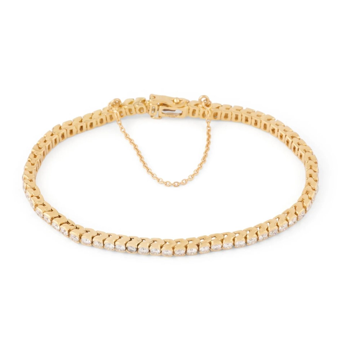 Bracelet rivière en or jaune et diamant taille brillant - Castafiore