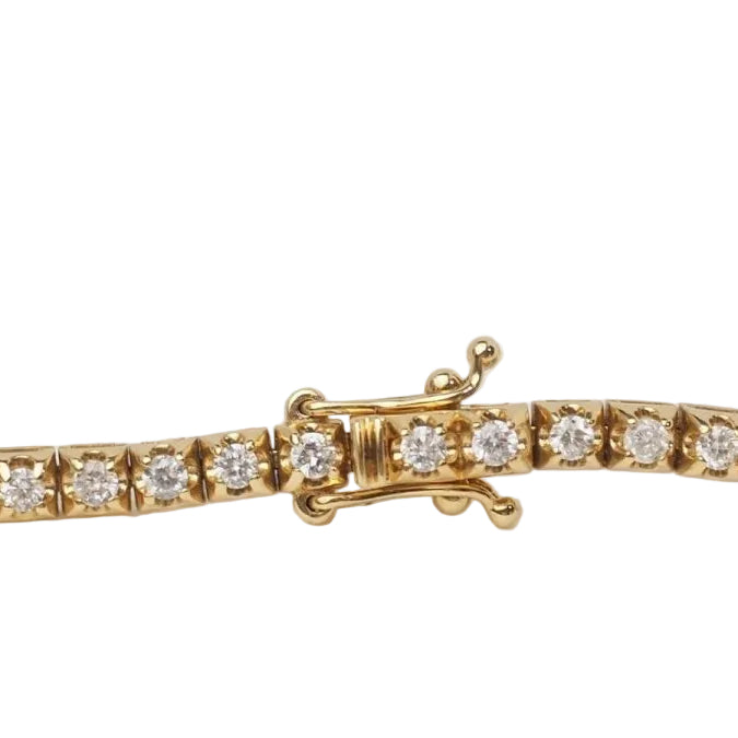 Bracelet rivière en or jaune et diamants 1,50ct - Castafiore
