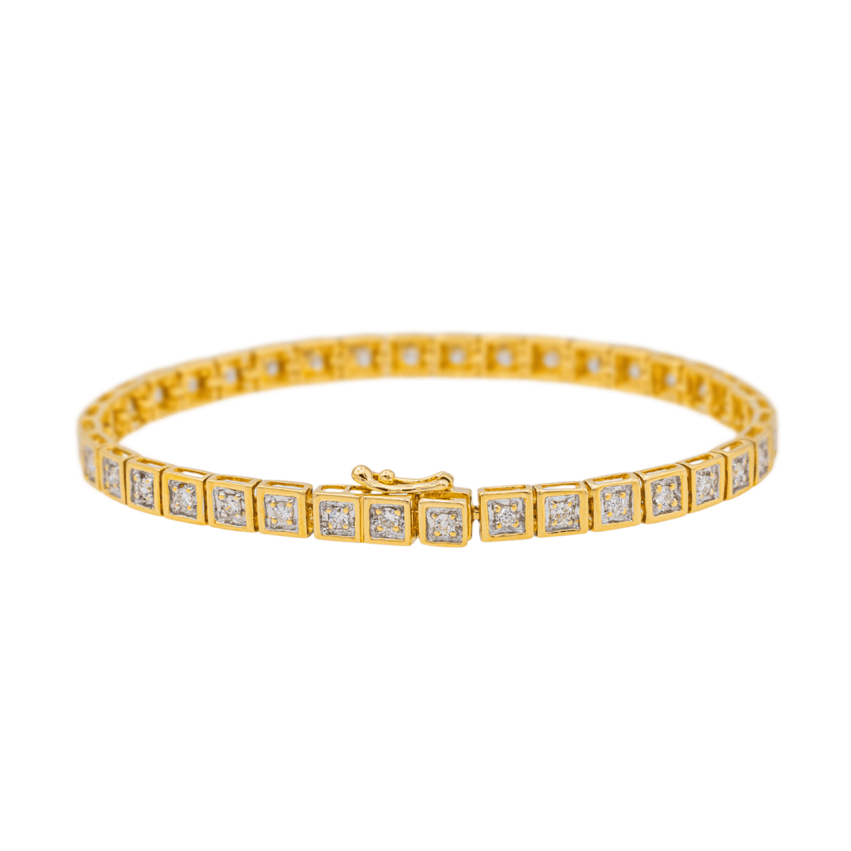 Bracelet Rivière en or jaune, or blanc et diamants - Castafiore