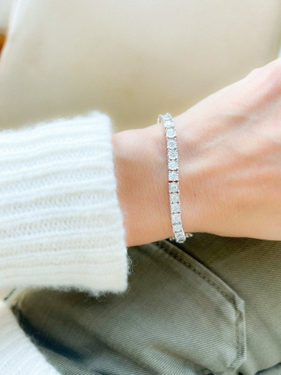 Bracelet riviere et or gris orné de diamant - Castafiore