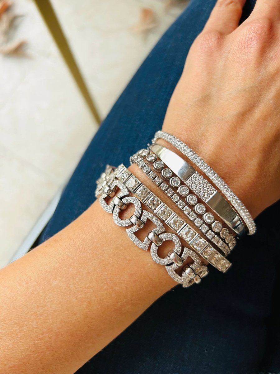 Bracelet riviere et or gris orné de diamant - Castafiore