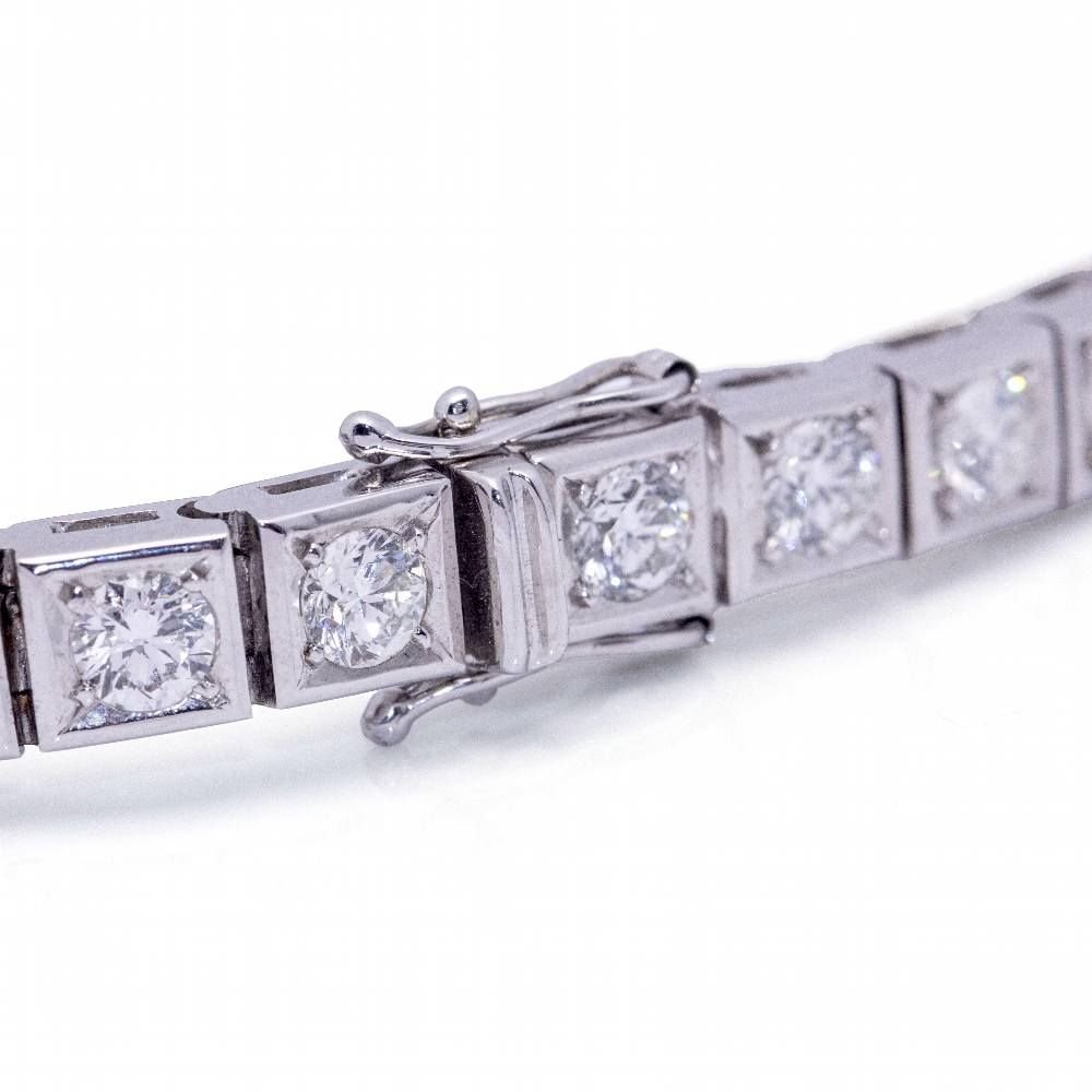 Bracelet RIVIEREde diamants en or blanc 18K