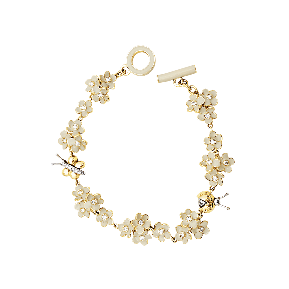 Bracelet ROBERTO COIN en or rose, émail et diamants - Castafiore