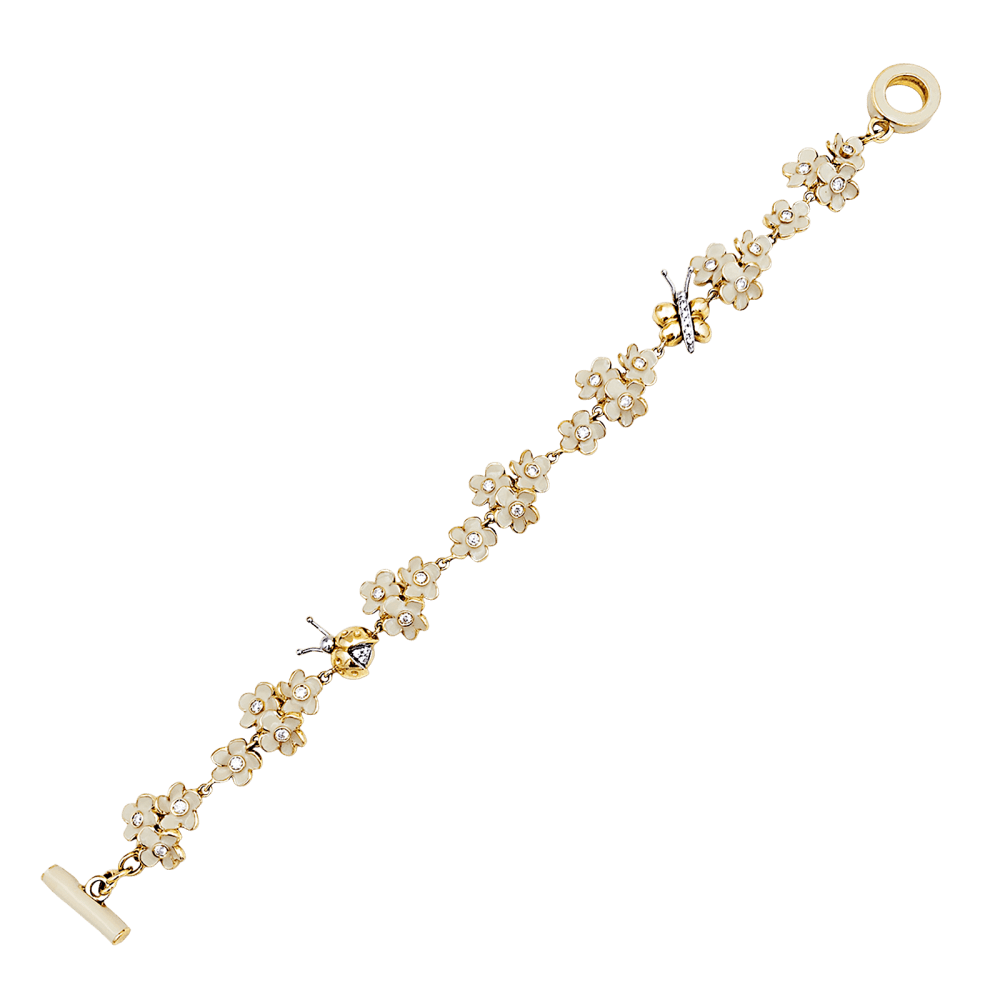 Bracelet ROBERTO COIN en or rose, émail et diamants - Castafiore