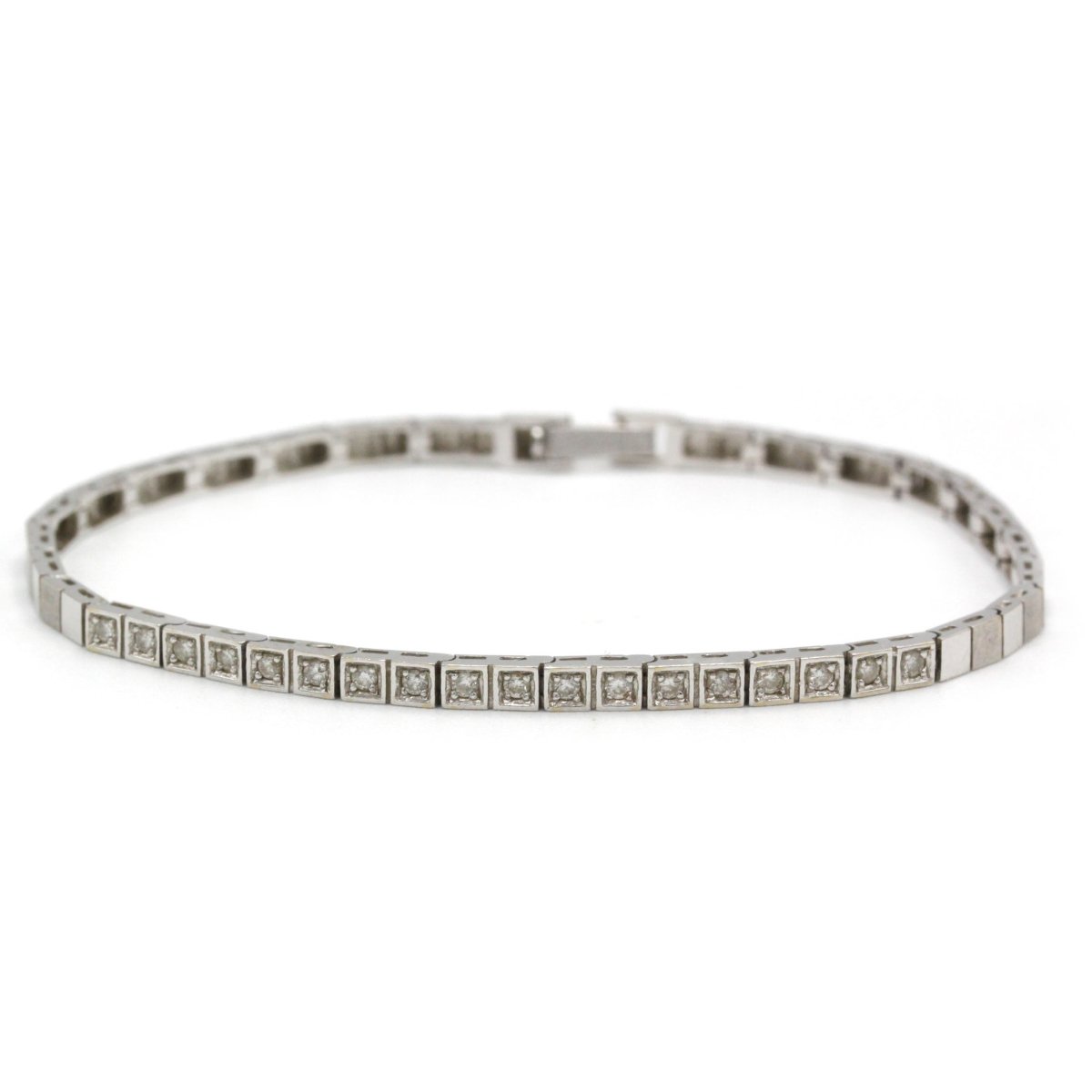 Bracelet Semi - rigide - Or blanc et Diamants - Castafiore