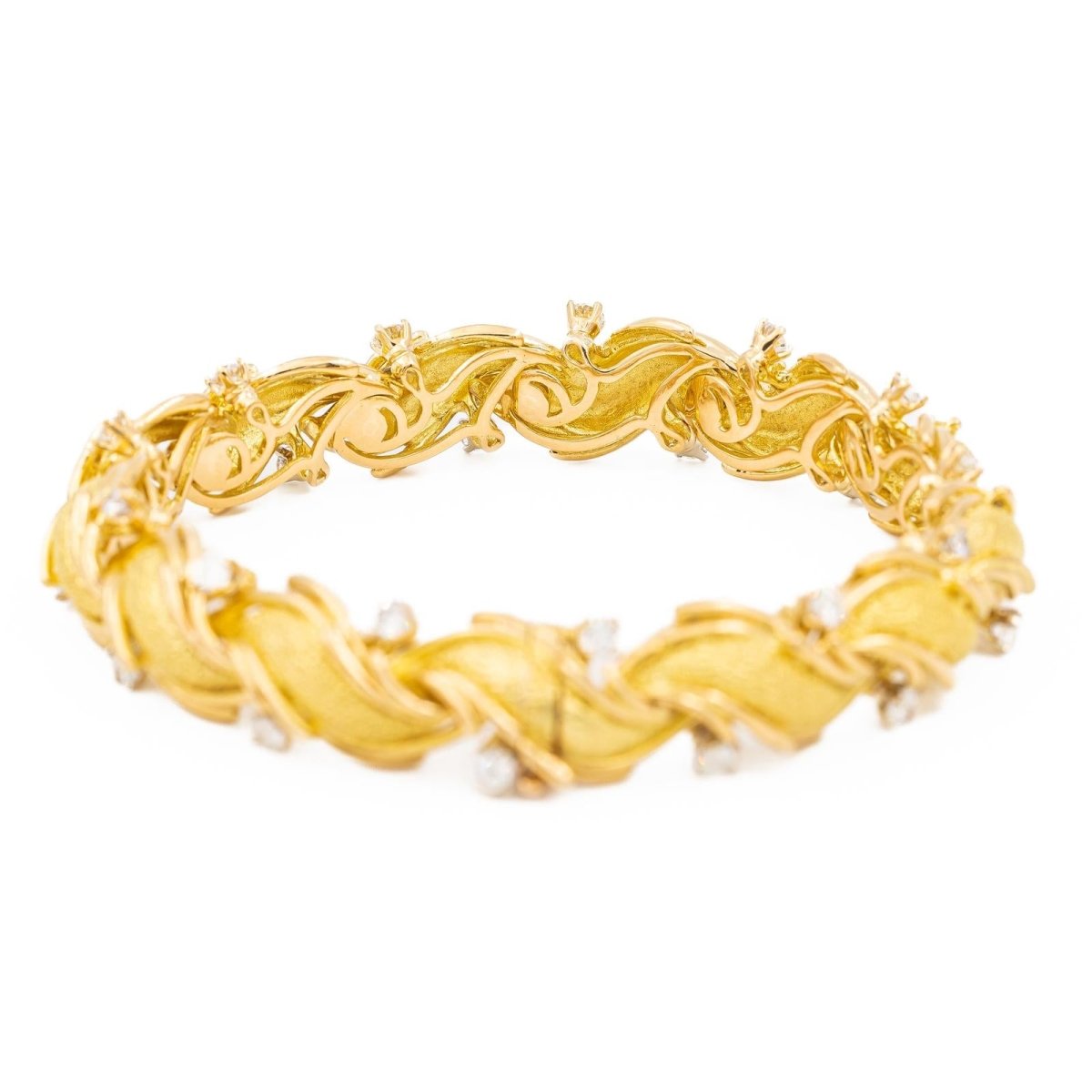 Bracelet Semi - Rigide Or jaune Diamant - Castafiore