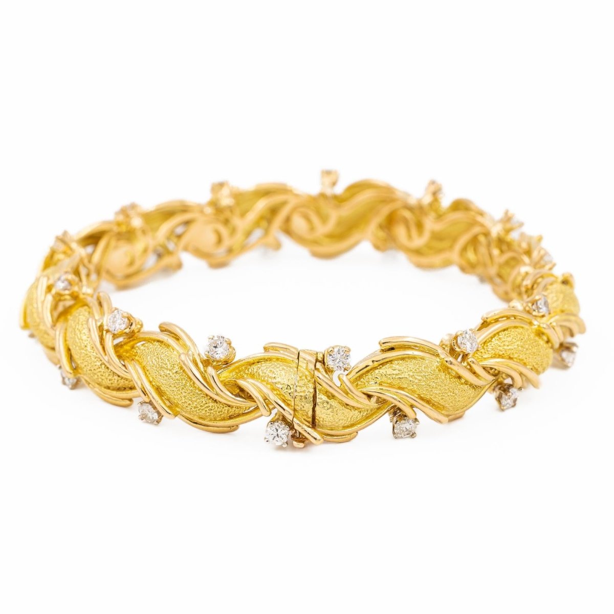 Bracelet Semi - Rigide Or jaune Diamant - Castafiore