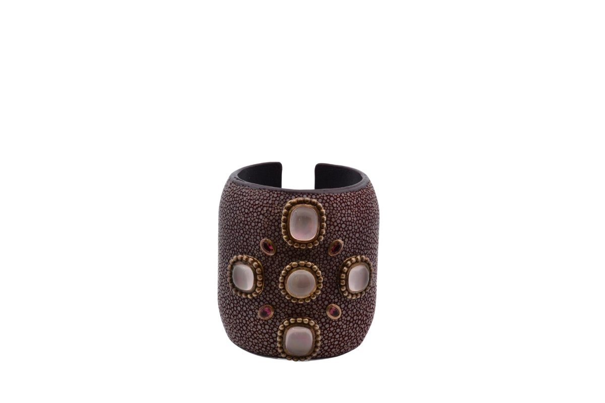 Bracelet Senti en galuchat et tourmalines - Castafiore