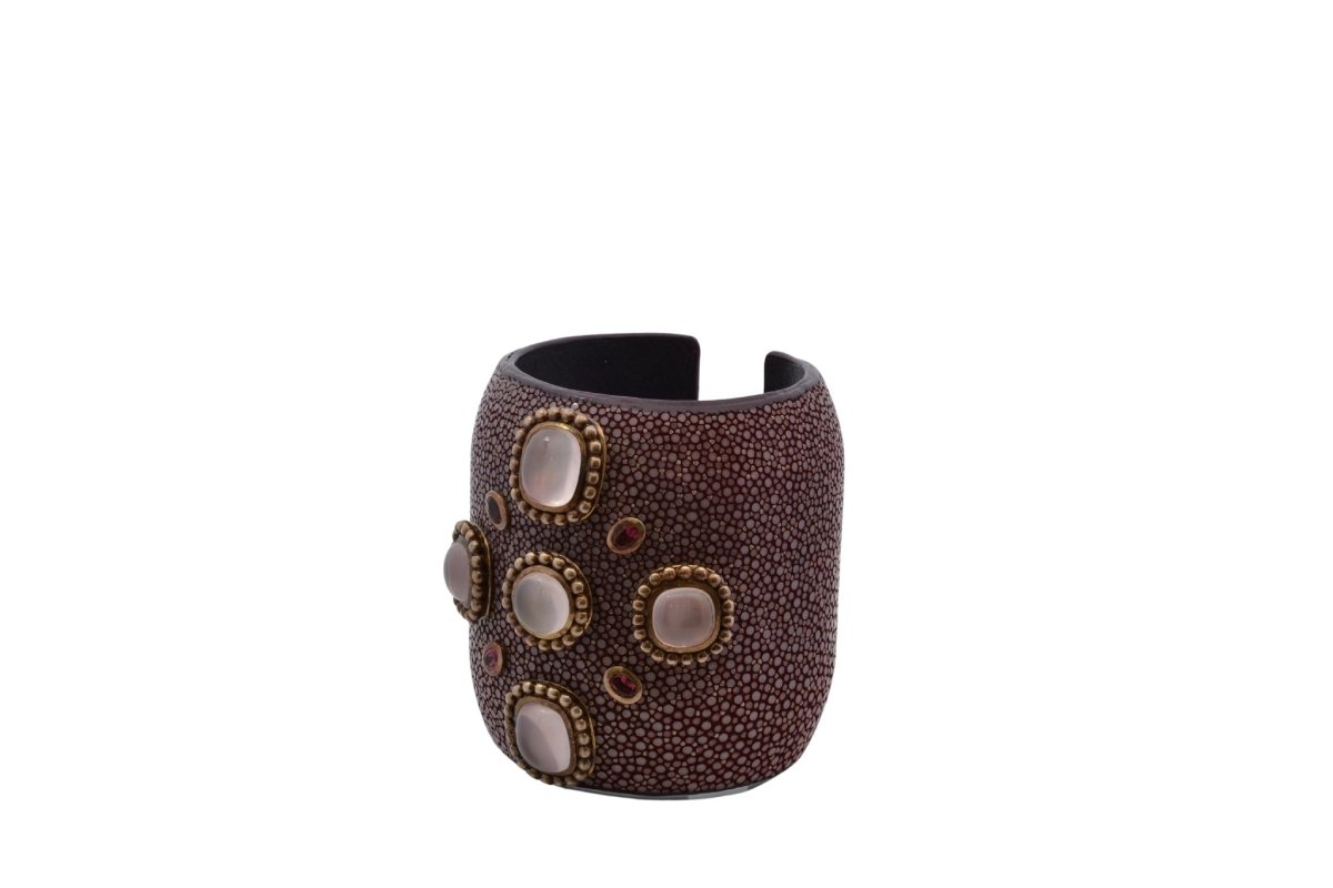 Bracelet Senti en galuchat et tourmalines - Castafiore