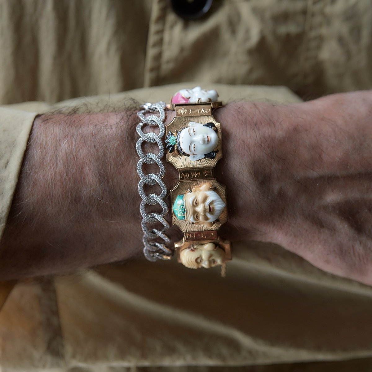 Bracelet "Sept visages" en or jaune - Castafiore