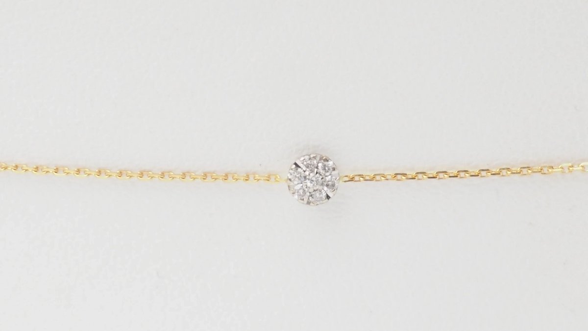 Bracelet solitaire en diamant et or jaune - Castafiore