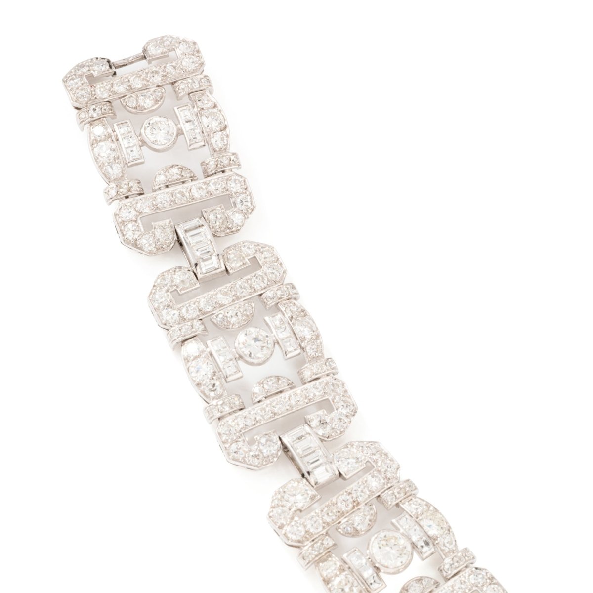 Bracelet Souple Art déco en or blanc et diamants - Castafiore