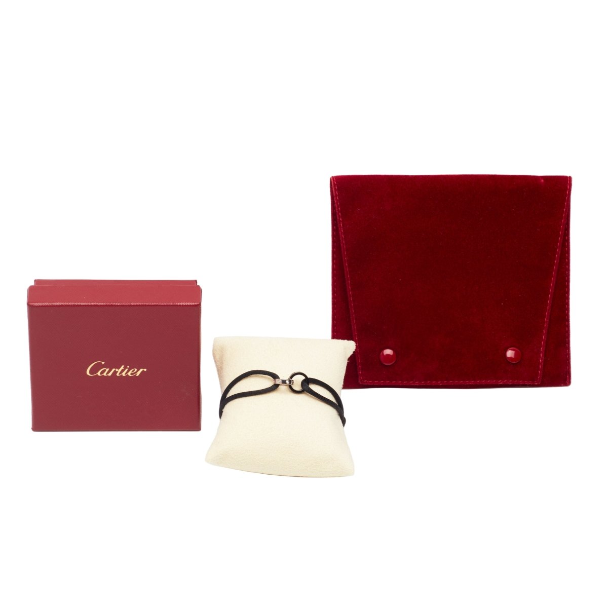 Bracelet Souple CARTIER "Love Cord" en or blanc, céramique et diamants - Castafiore