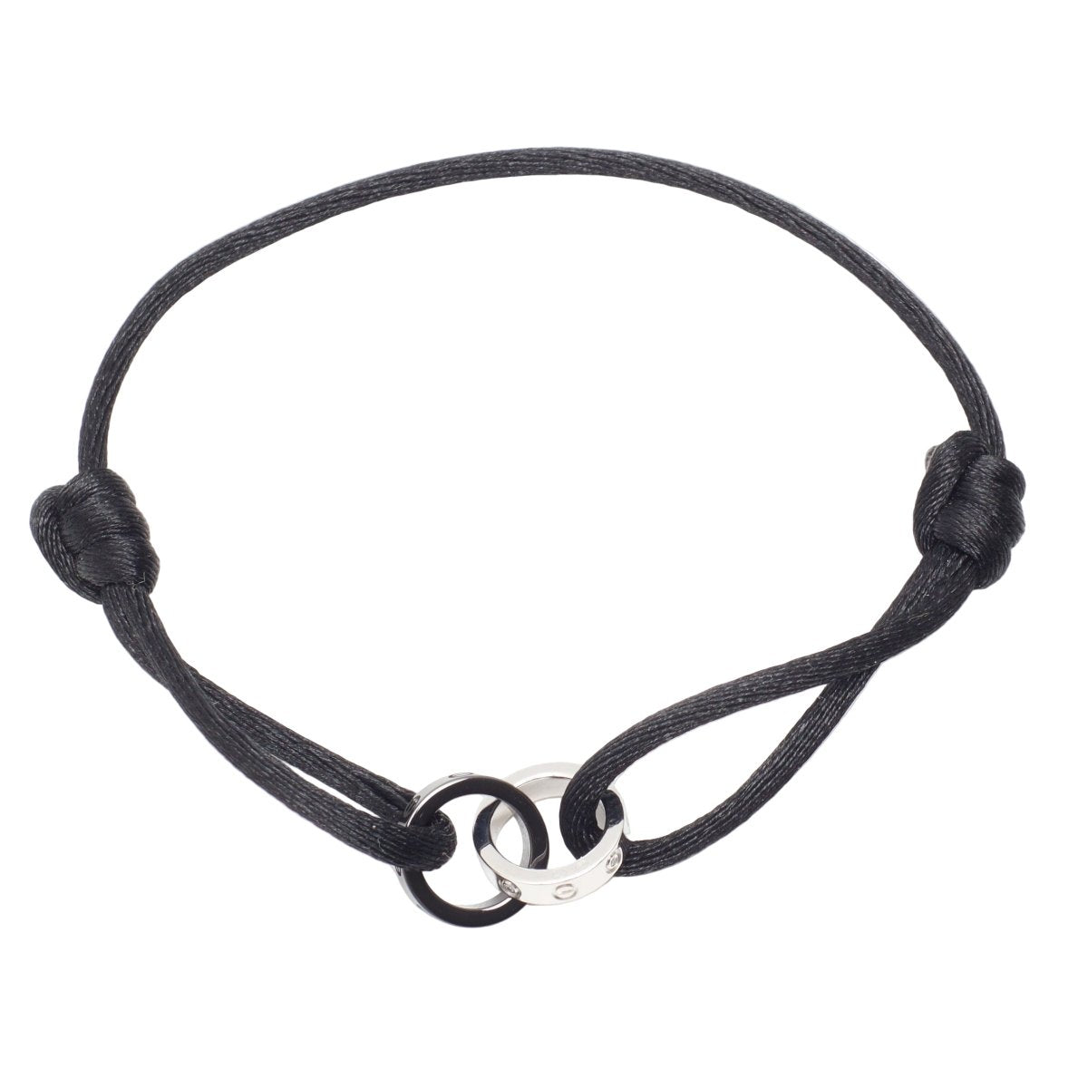 Bracelet Souple CARTIER "Love Cord" en or blanc, céramique et diamants - Castafiore