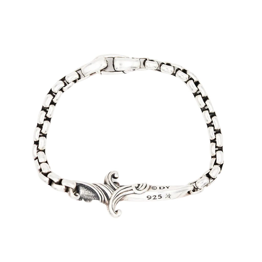 Bracelet Souple DAVID YURMAN "Waves Dagger" en argent et diamants - Castafiore