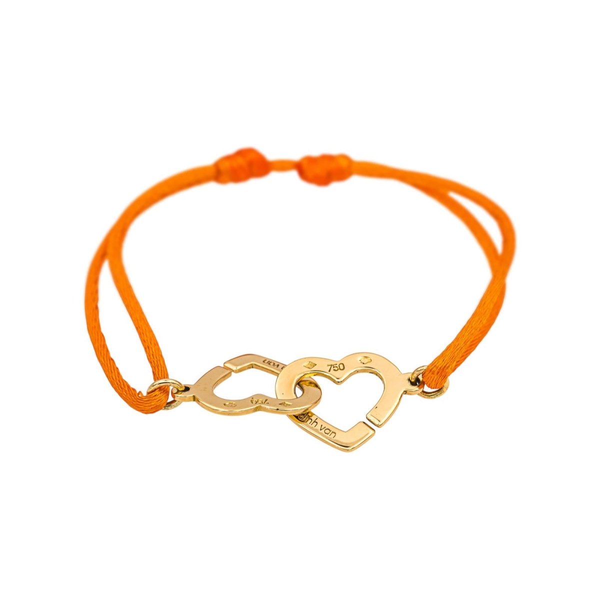 Bracelet Souple DINH VAN "Double Cœur R13" en or jaune - Castafiore