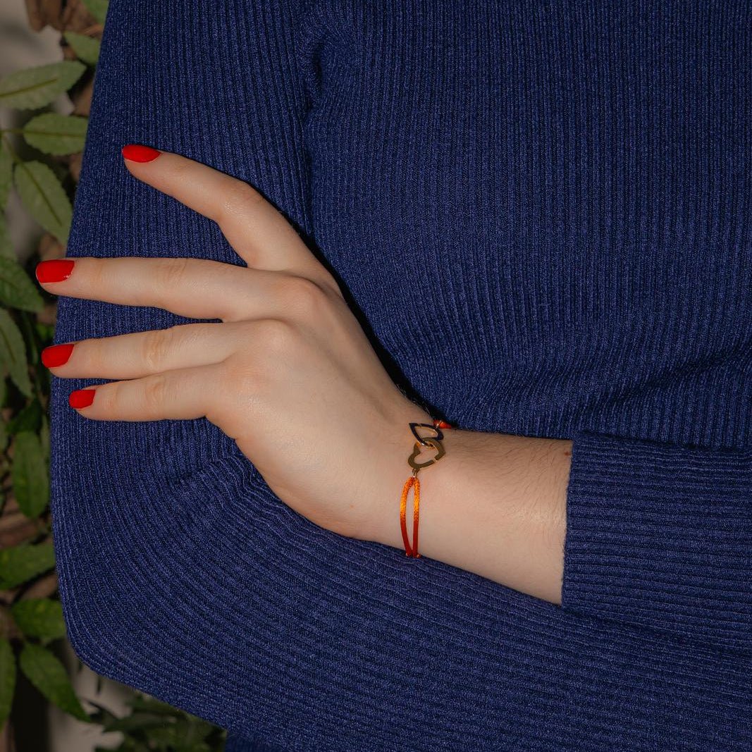 Bracelet Souple DINH VAN "Double Cœur R13" en or jaune - Castafiore