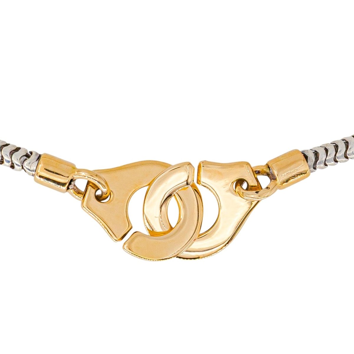Bracelet Souple DINH VAN "Menottes R10" en or jaune et argent - Castafiore