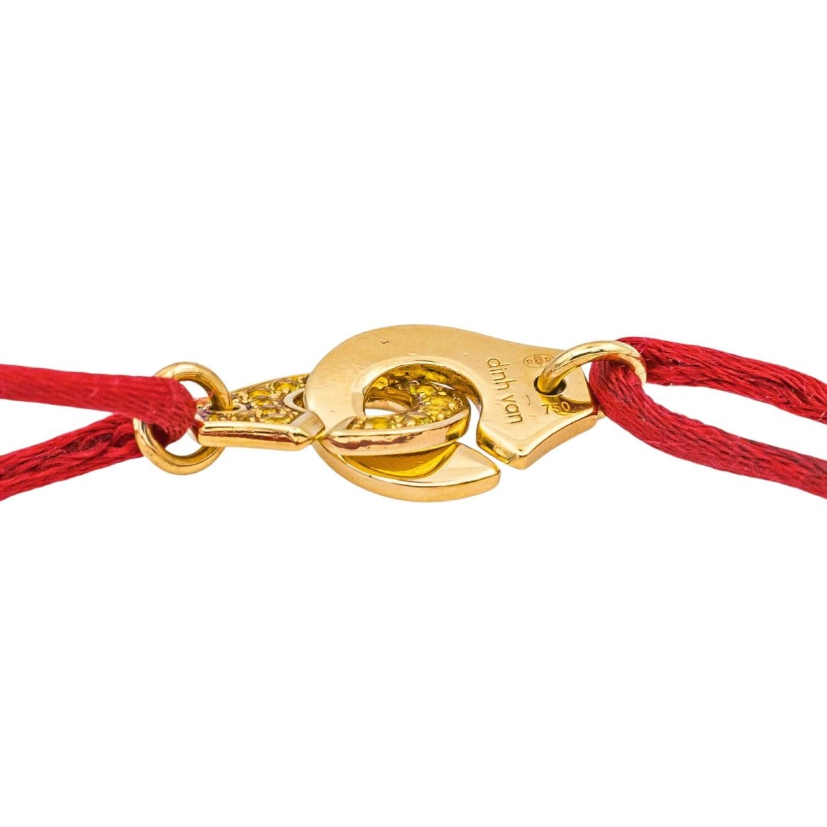 Bracelet Souple DINH VAN "Menottes R12" en or jaune et saphirs - Castafiore