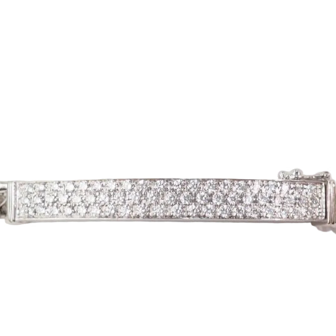 Bracelet souple en or blanc pavé de diamants - Castafiore