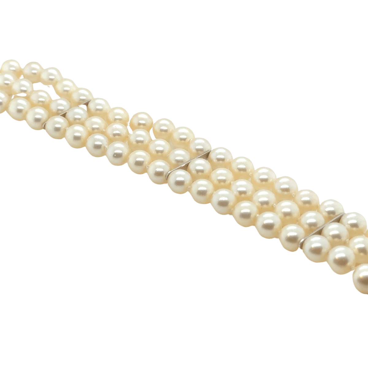 Bracelet Souple en or blanc, perles et diamants - Castafiore