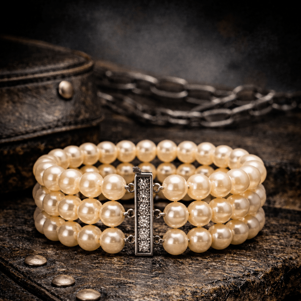 Bracelet Souple en or blanc, perles et diamants - Castafiore