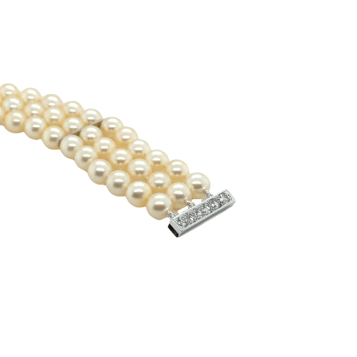 Bracelet Souple en or blanc, perles et diamants - Castafiore