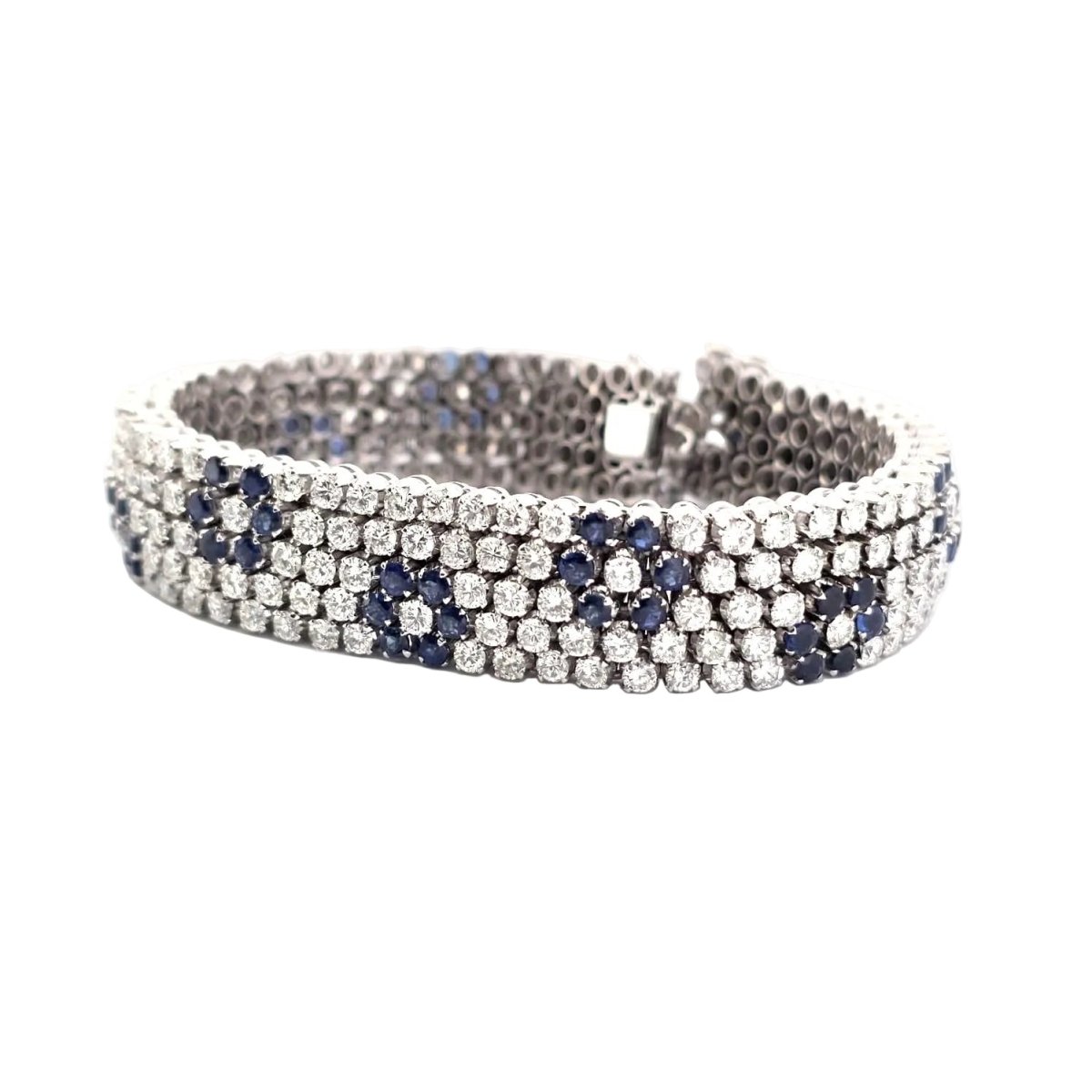 Bracelet Souple en or blanc, saphirs et diamants - Castafiore