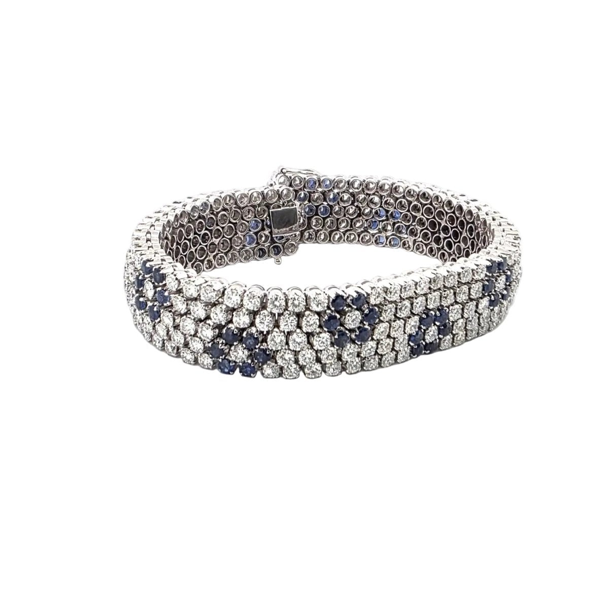 Bracelet Souple en or blanc, saphirs et diamants - Castafiore