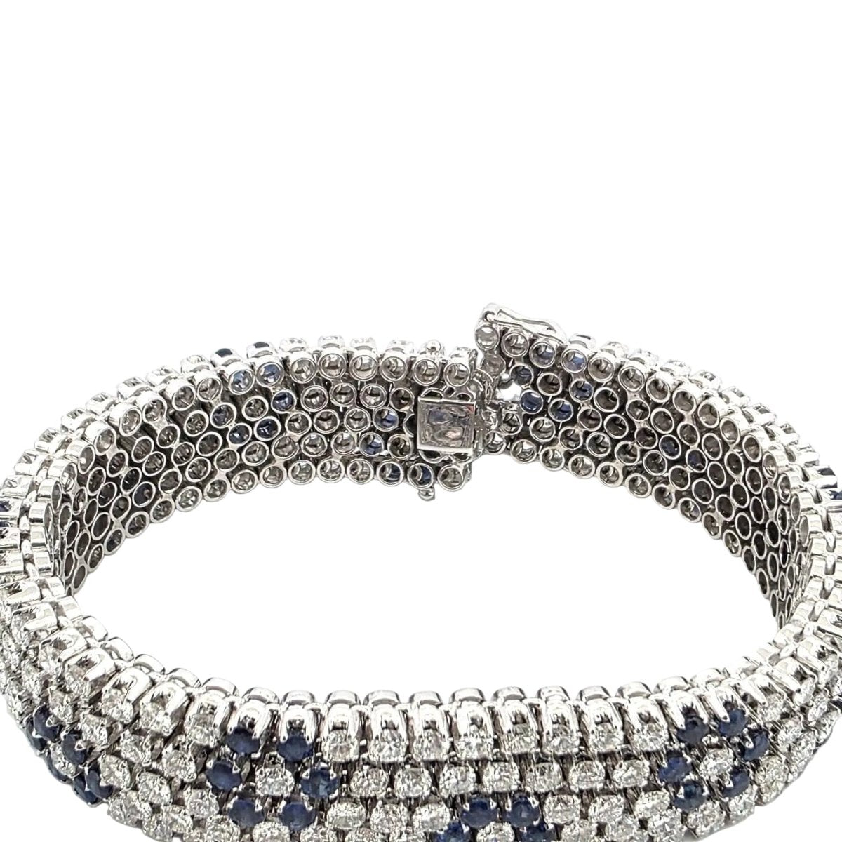 Bracelet Souple en or blanc, saphirs et diamants - Castafiore