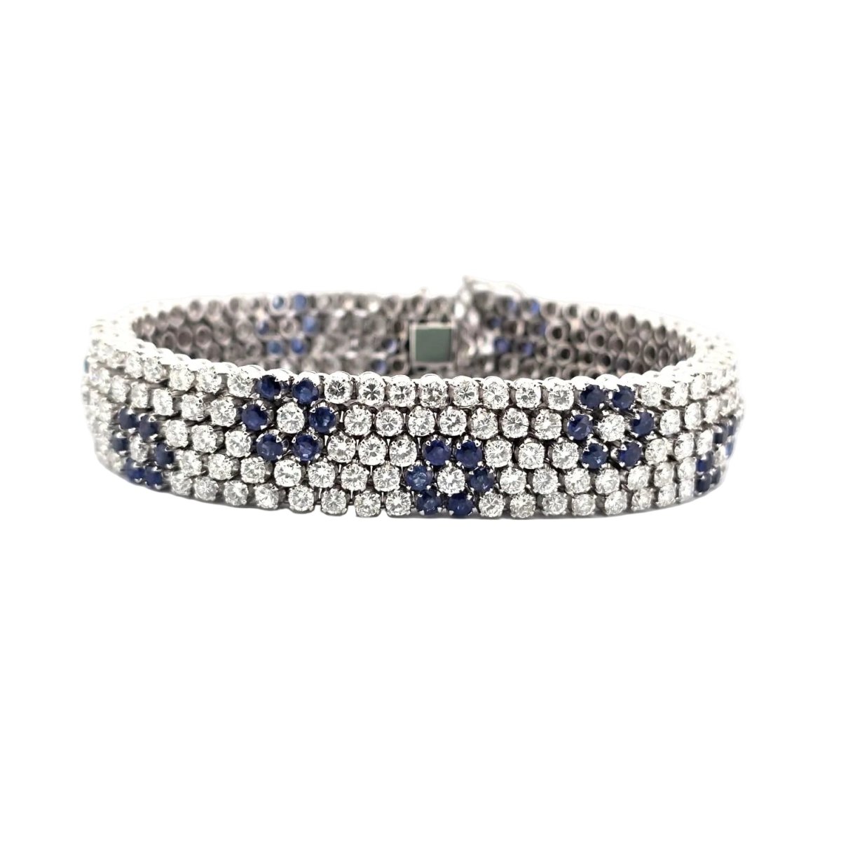 Bracelet Souple en or blanc, saphirs et diamants - Castafiore