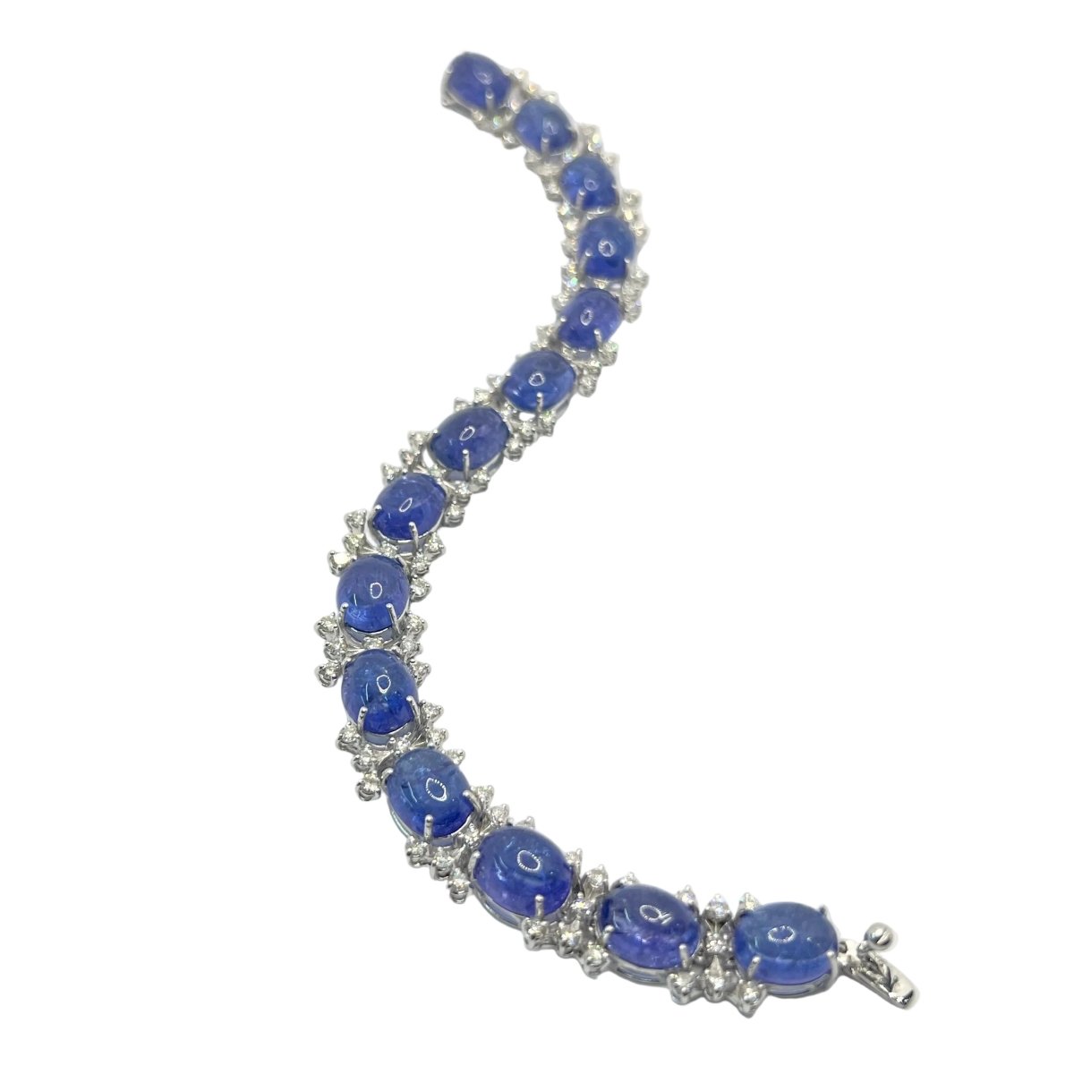 Bracelet Souple en or blanc, tanzanites et diamants - Castafiore