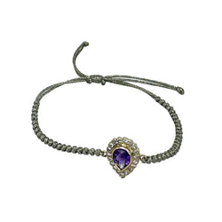 Bracelet Souple en or bleu, améthyste et diamants - Castafiore