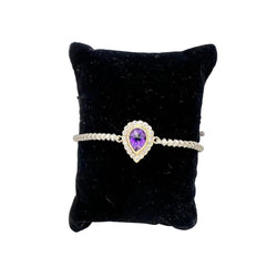 Bracelet Souple en or bleu, améthyste et diamants - Castafiore