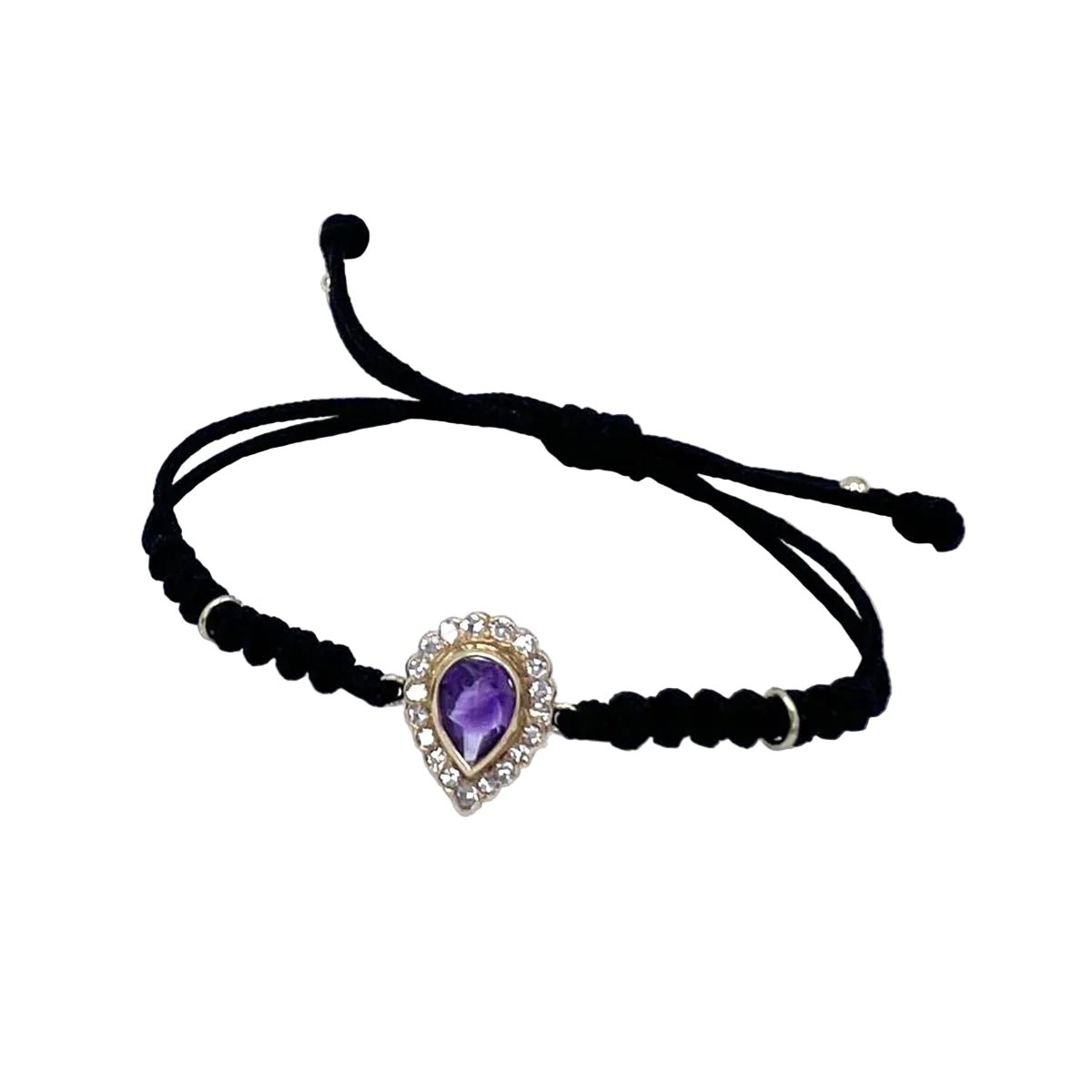 Bracelet Souple en or jaune, améthyste et diamants - Castafiore