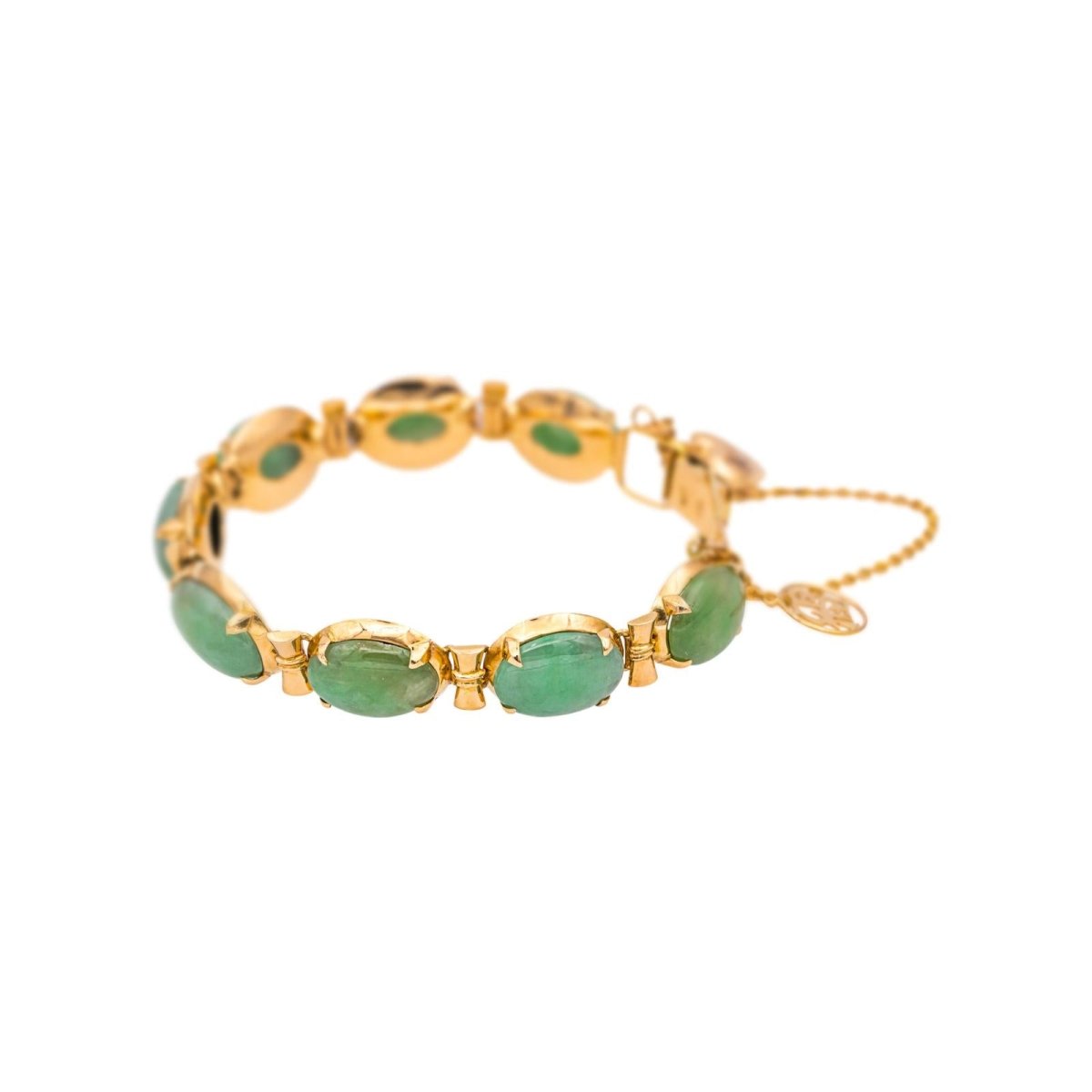 Bracelet Souple en or jaune et jade - Castafiore