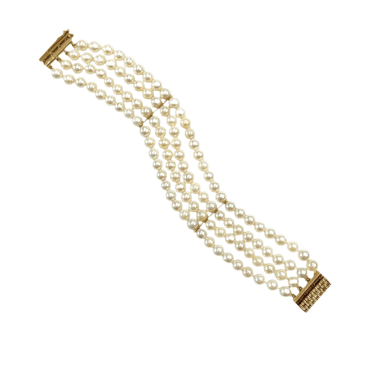 Bracelet Souple en or jaune et perles - Castafiore