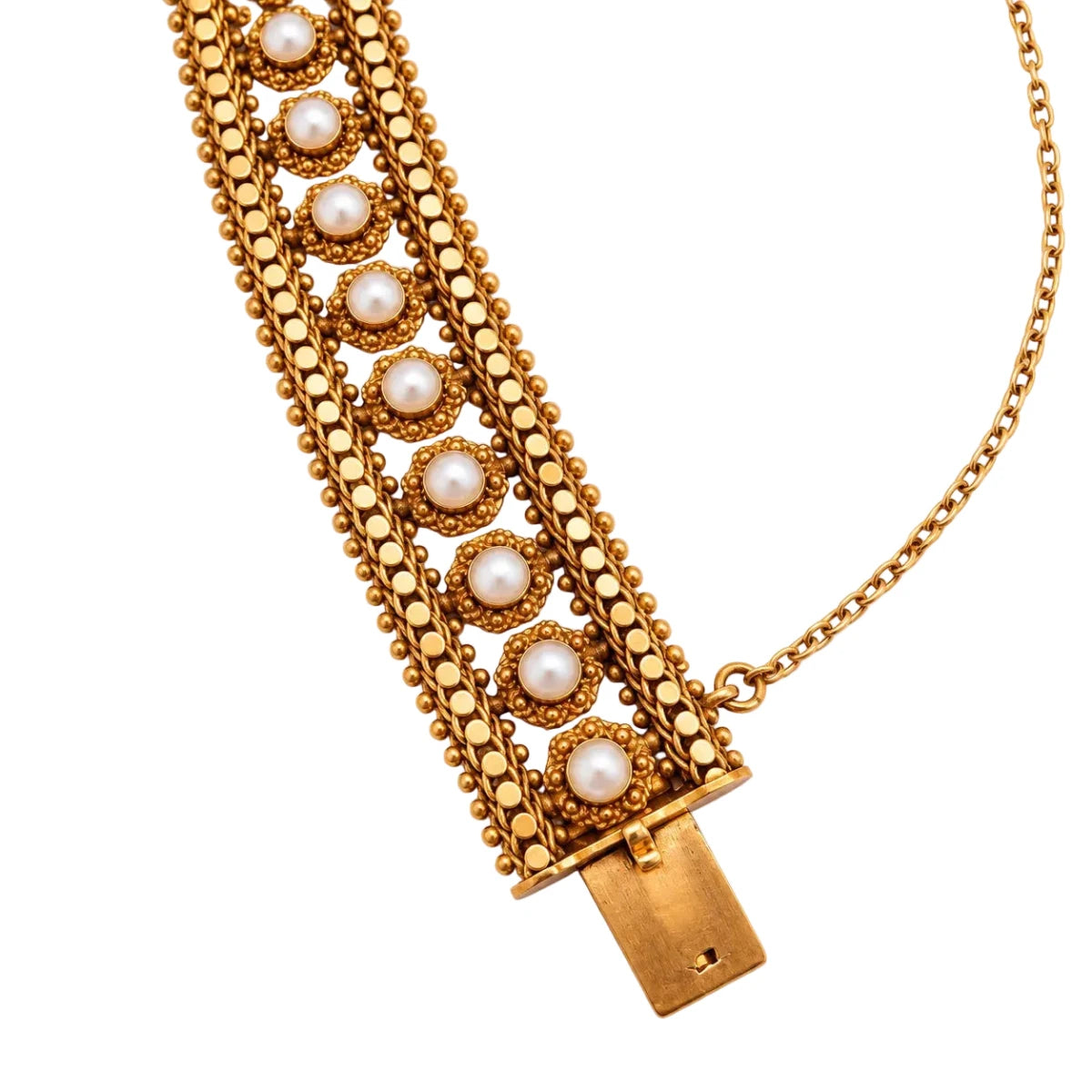 Bracelet Souple en or jaune et perles - Castafiore