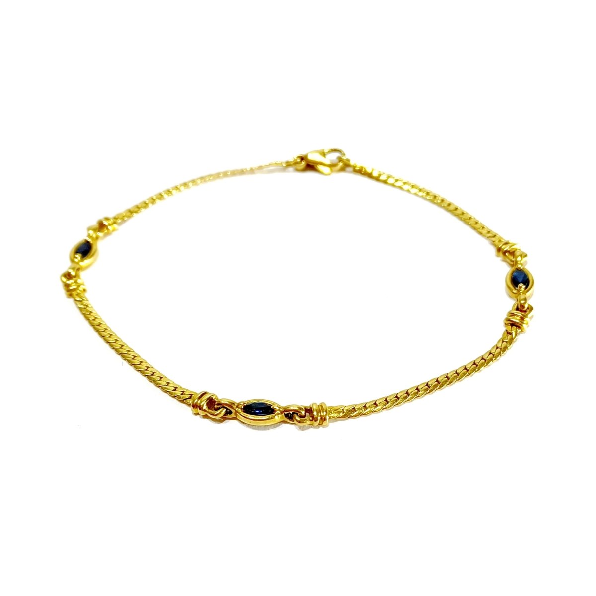 Bracelet souple en or jaune et saphirs - Castafiore